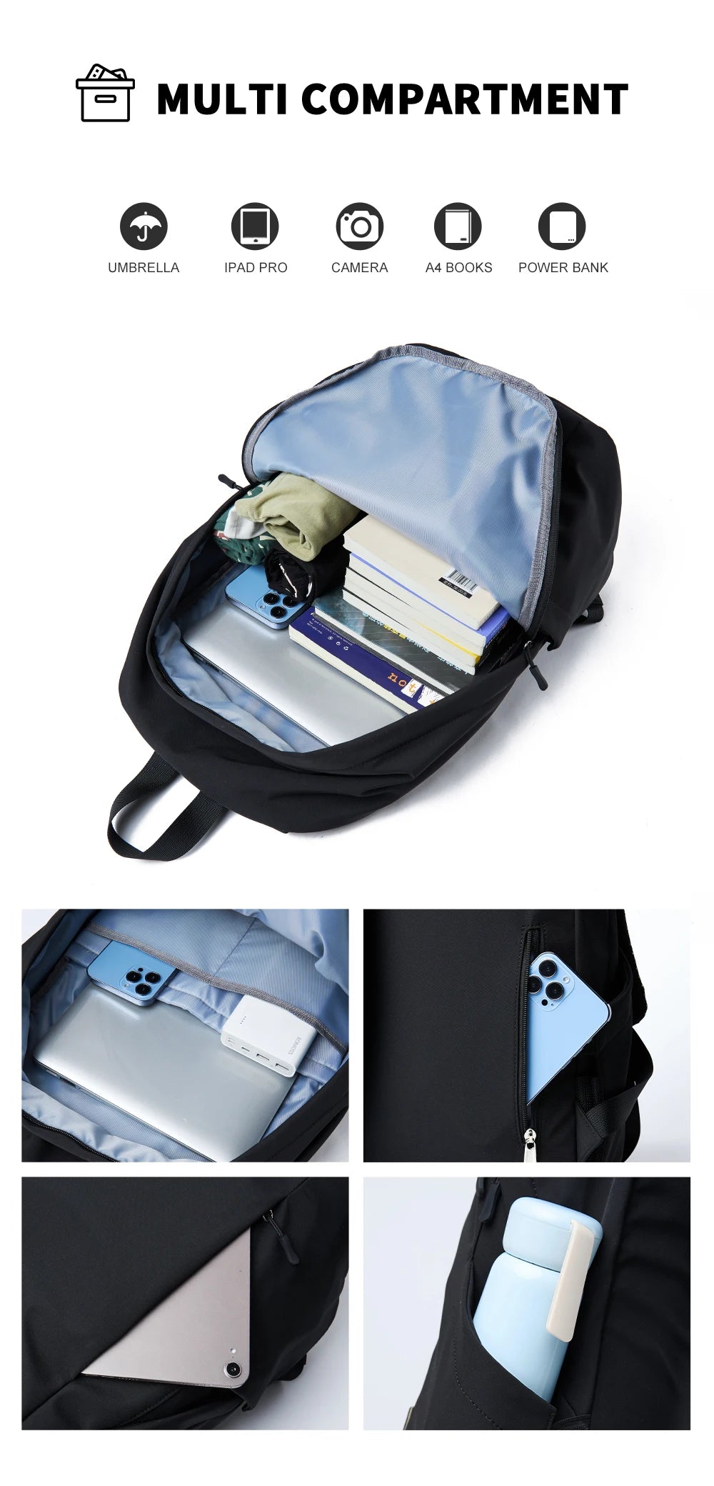 Men’s Backpack – Lightweight 15.6” Travel Pack